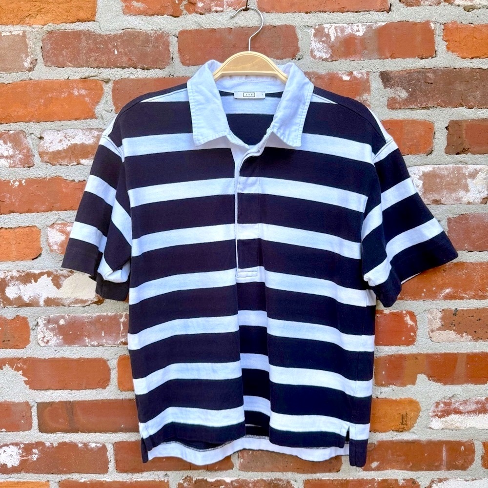 AYR Navy and White Striped Short Sleeve Tee